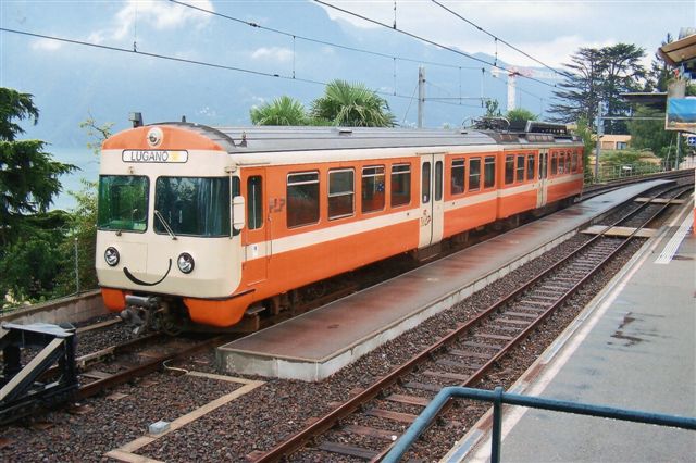 FLP uden synligt nummer i Lugano 2009. Ingen af banens tre sete togsæt havde nummer. Litraet skulle dog være Be 4/8, idet den er uombygget.