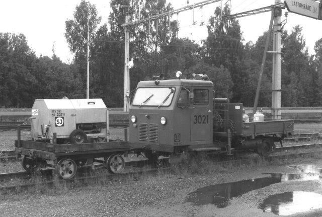 SJ 3021 stod også i Grängesberg 1988.